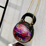 Colorful graffiti basketball shaped handbag